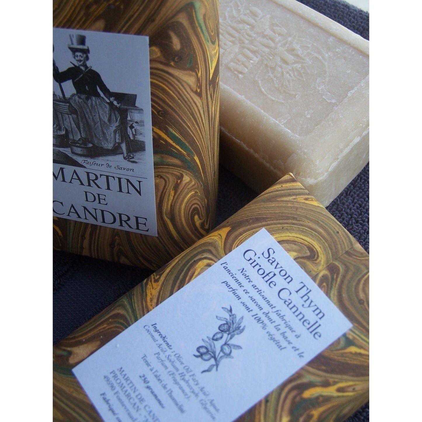 Martin de Candre Single Solid Soap Collection 100g - 250g Bar Soap Pasteur Pharmacy Thyme, Cloves, Cinnamon 250g