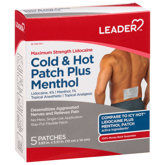 Leader™ Cold & Hot Patch Plus Menthol (Maximum Strength) Medicine Cabinets Pasteur Pharmacy