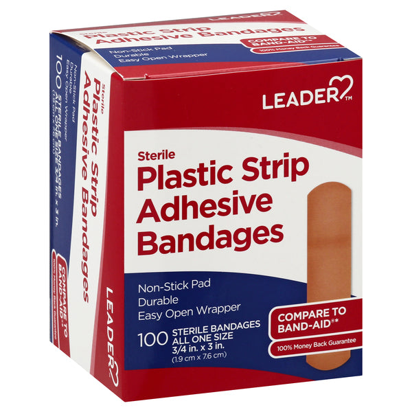 Leader Bandages, Adhesive, Plastic Strip, Sterile First Aid Pasteur Pharmacy