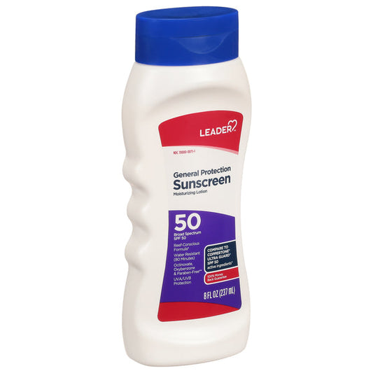 Leader Sunscreen, General Protection, Broad Spectrum SPF 50,8oz Sunscreen Pasteur Pharmacy