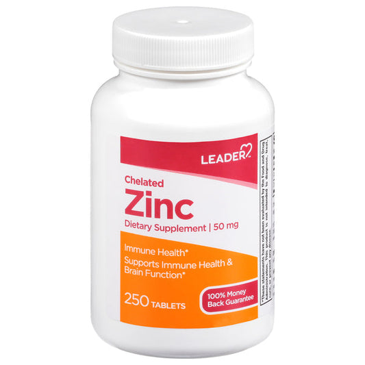 Leader Chelated Zinc Dietary Supplement 50 Mg Tablets Vitamins & Supplements Pasteur Pharmacy