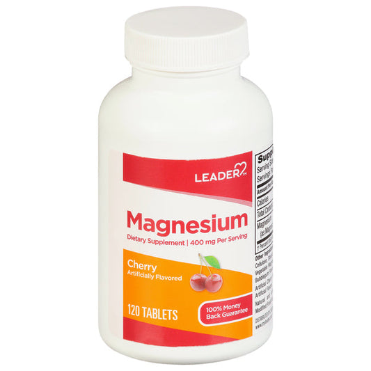 Leader™ Magnesium 400 mg – Cherry Flavor Tablets Vitamins & Supplements Pasteur Pharmacy