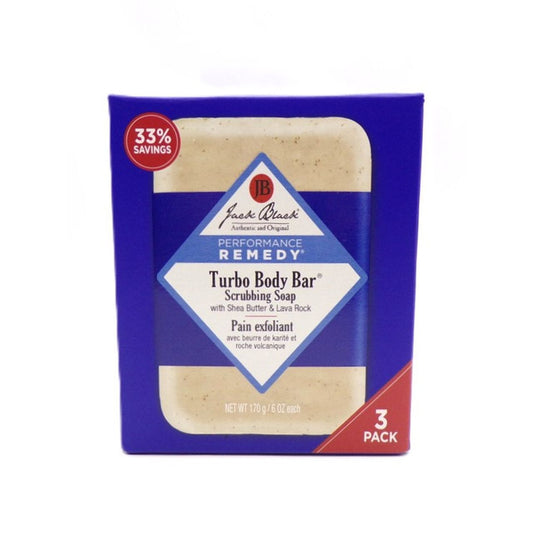Jack Black Turbo Body Bar Scrubbing Soap 6 Oz Each - 3 Pack Bar Soap Pasteur Pharmacy