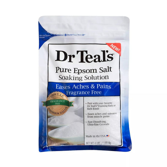 Dr Teal's Pure Epsom Salt Soaking Solution, Fragrance Free, 4 Lb Bath & Body Pasteur Pharmacy