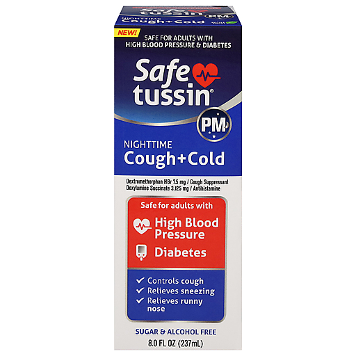 Safetussin Cough + Cold, Nighttime 8 Fl Oz Personal Care Pasteur Pharmacy
