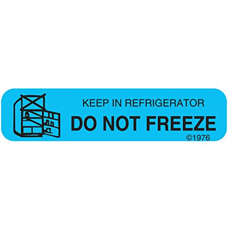 Pharmex 1-15G Dont Freeze Keep Permanent Paper Label 1 9/16 X 3/8 Blue Stationery Pasteur Pharmacy