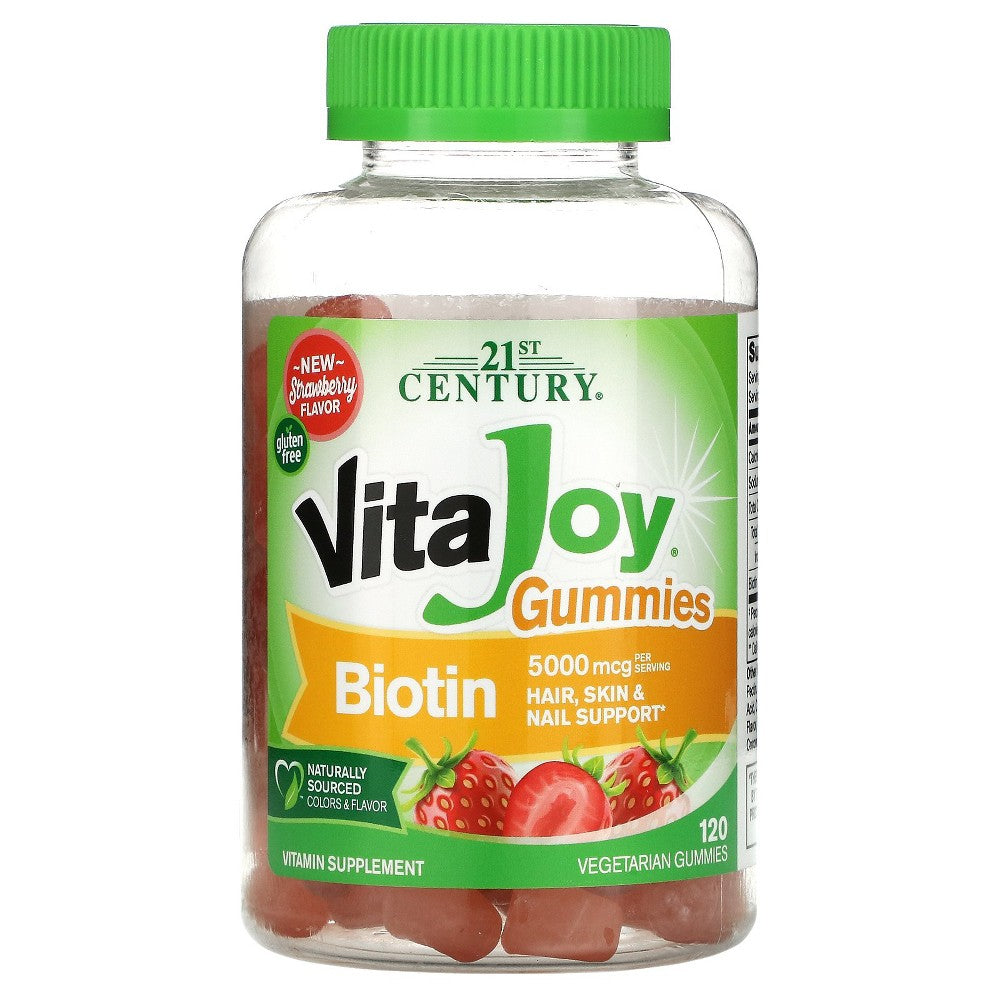 21st Century Vitajoy Biotin 5000 Mcg Gummies Strawberry 120Ct Vitamins & Supplements Pasteur Pharmacy