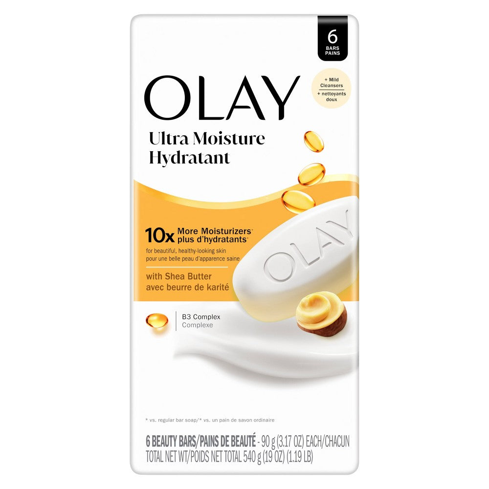 Olay® Ultra Moisture Beauty Bars – With Shea Butter (Available in various pack sizes) Bar Soap Pasteur Pharmacy