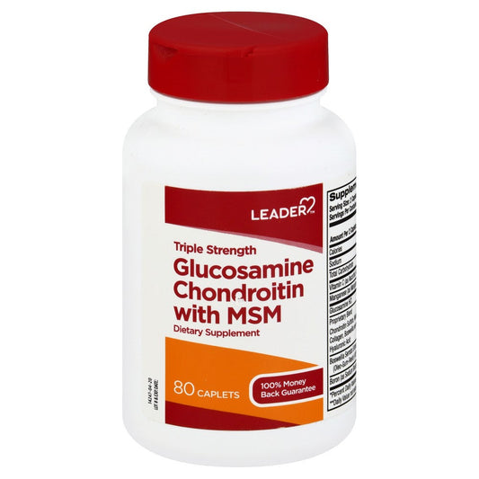 Leader(Tm) Triple Strength Glucosamine Chondroitin With MSM Caplets 80Ct Vitamins & Supplements Pasteur Pharmacy