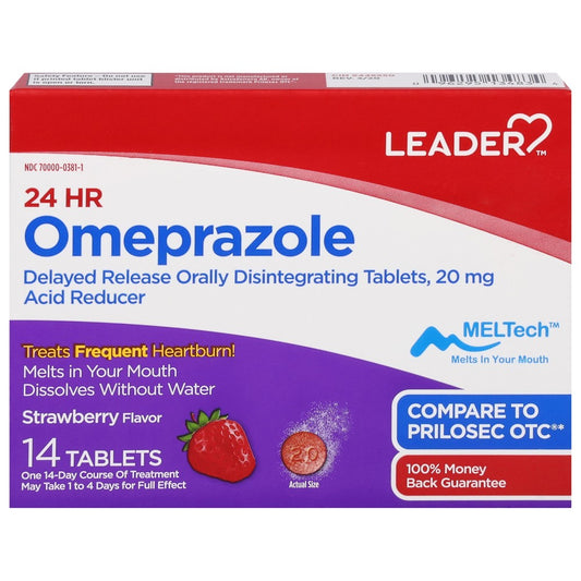 Leader Omeprazole, 20 Mg, Tablets, Strawberry Flavor Health & Beauty Pasteur Pharmacy