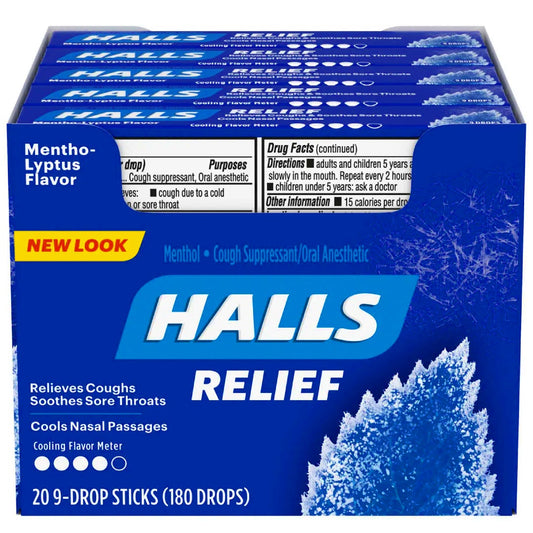 Halls Cough Drops, Menthol 20 ct Respiratory Care Pasteur Pharmacy
