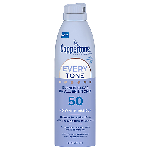 Coppertone Every Tone Sunscreen Spray - SPF 50 - 5oz Sunscreen Pasteur Pharmacy