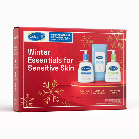 Cetaphil Holiday Gift Skin Care Set, Gentle Skin Cleansing Cloth Face Wipes 25 Count, Daily Facial Cleanser 8oz, Moisturizing Face & Body Lotion 8oz, Suitable For Sensitive Skin Lotion & Moisturizer Pasteur Pharmacy