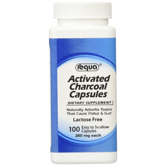 Requa Activated Charcoal - 260 Mg - 100 Capsules Vitamins & Supplements Pasteur Pharmacy
