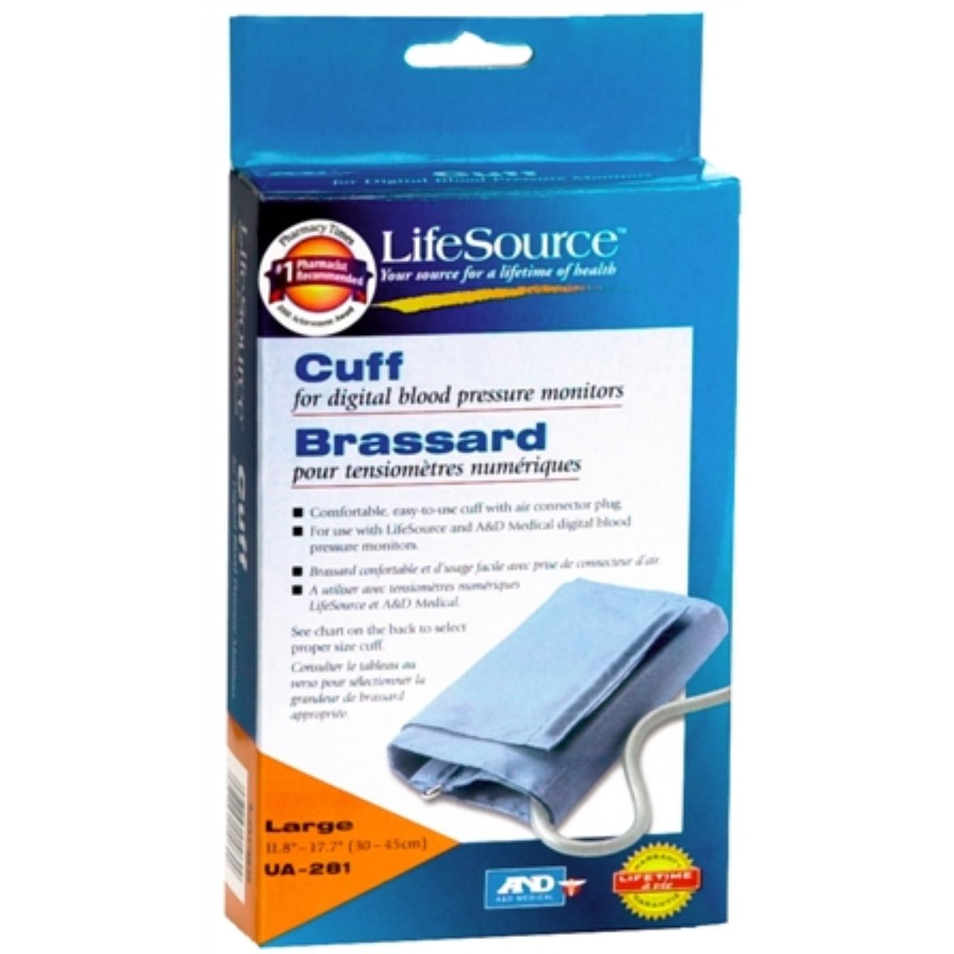 LifeSource Digital Blood Pressure Cuff Large UA-281 Blood Pressure Monitors Pasteur Pharmacy