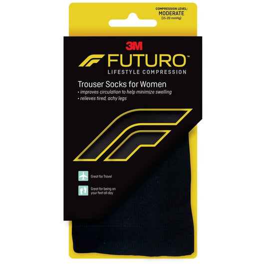 Futuro Trouser Socks For Women Moderate Compression, Medium - Black Socks Pasteur Pharmacy