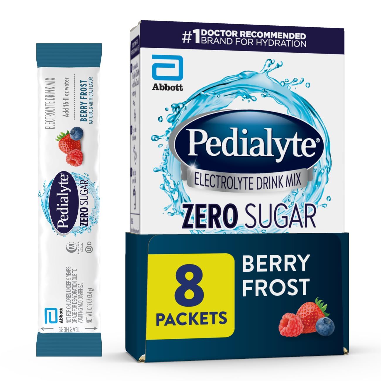 Pedialyte® Zero Sugar Electrolyte Drink Mix - Berry Frost Powdered Beverage Mixes Pasteur Pharmacy