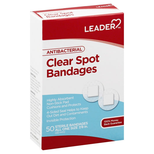 Leader Antibacterial Clear Spot 7/8 Inches Bandages Medical Tape & Bandages Pasteur Pharmacy