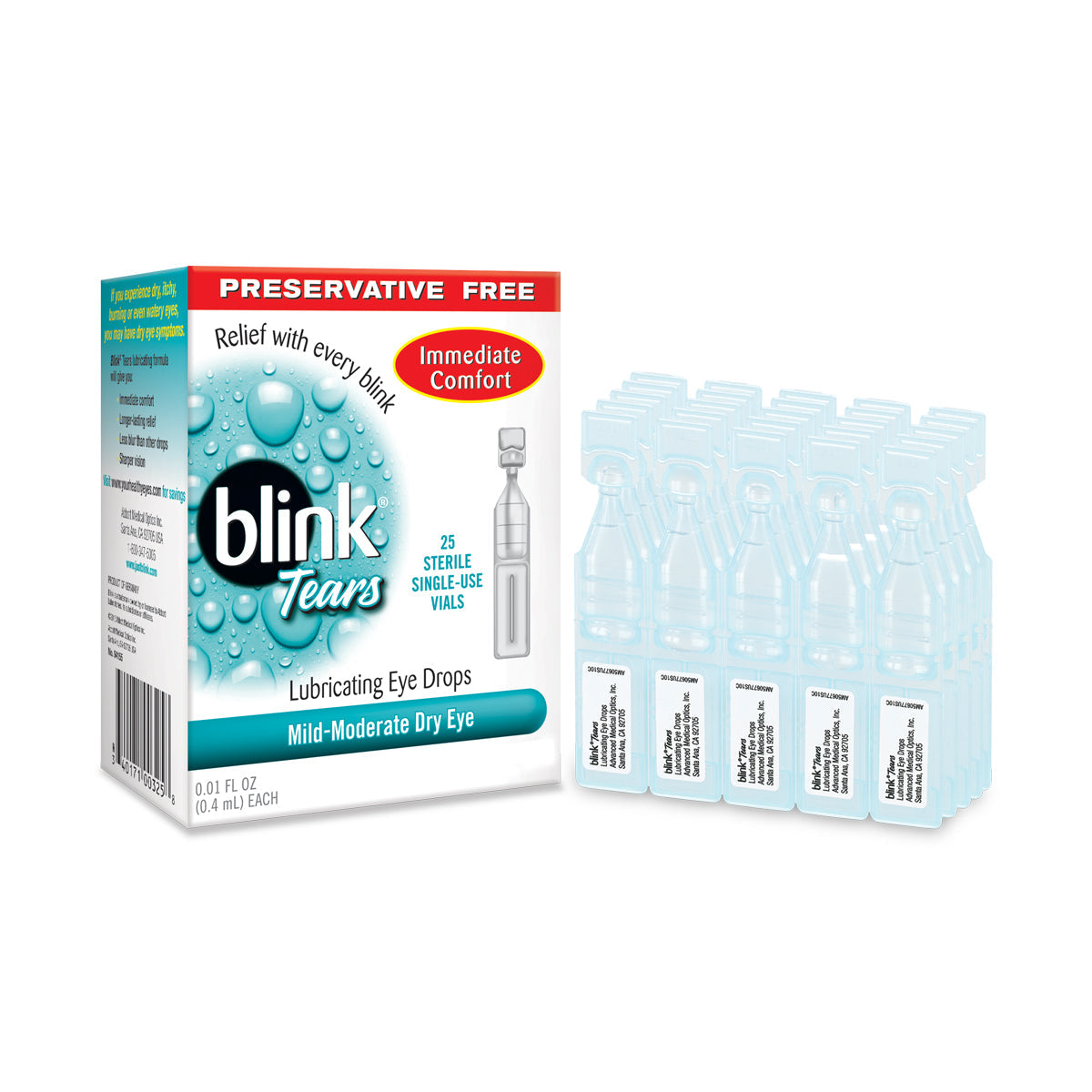 Blink Tears Preservative Free Lubricating Eye Drops - 25ct