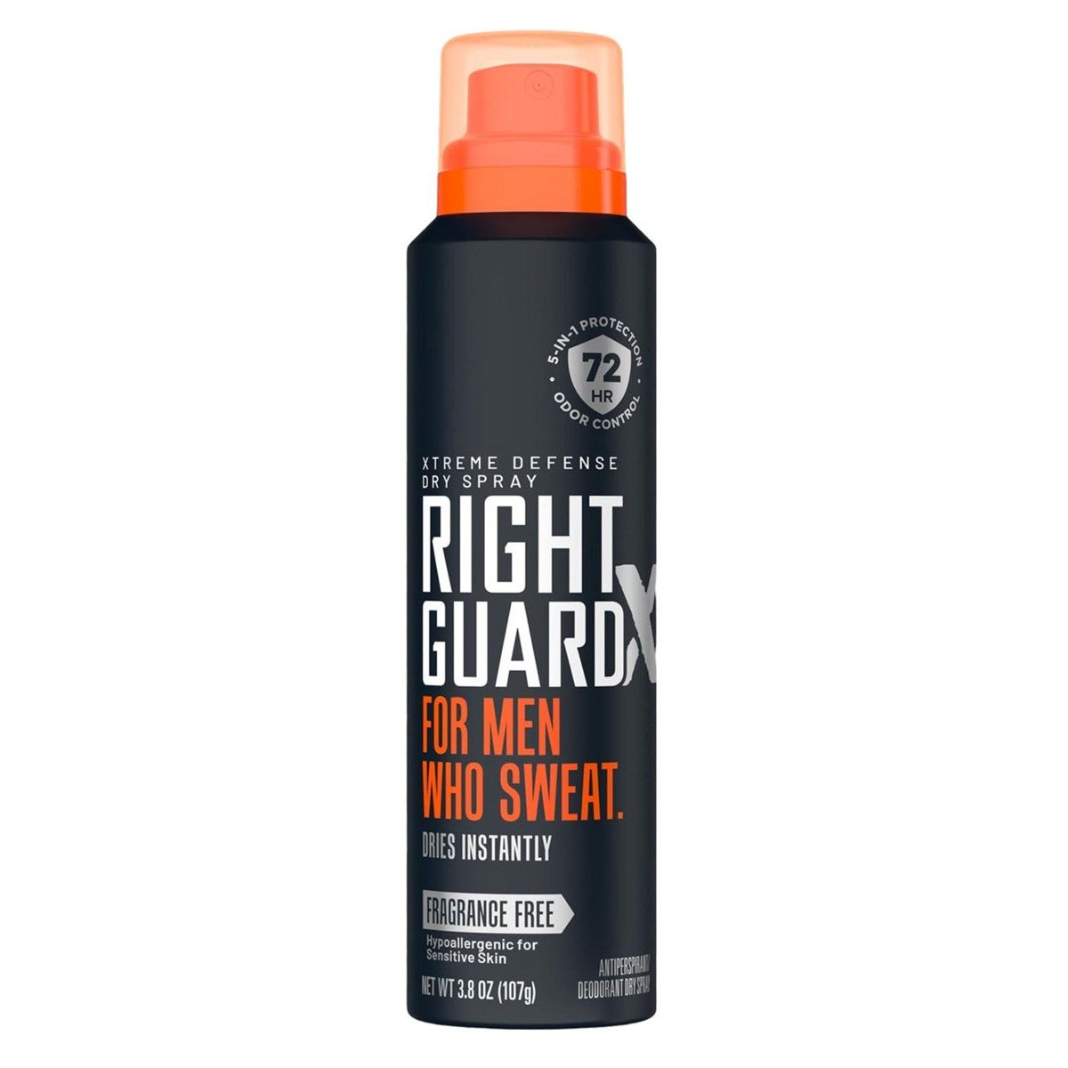 Right Guard Xtreme Defense Dry Spray Fragrance-Free 3.8oz Men Deodorant Pasteur Pharmacy