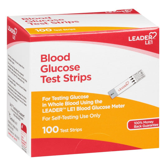 Leader Blood Glucose Test Strips 100Ct Blood Glucose Test Strips Pasteur Pharmacy