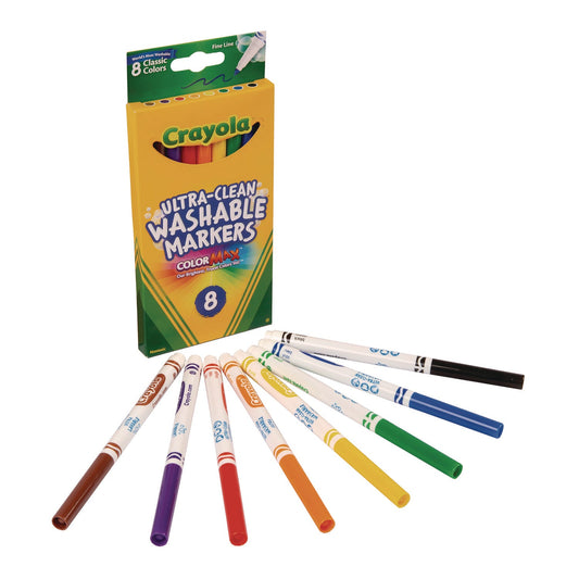 Crayola Washable Fine Line Markers, Classic Colors, 8 Count Markers Pasteur Pharmacy