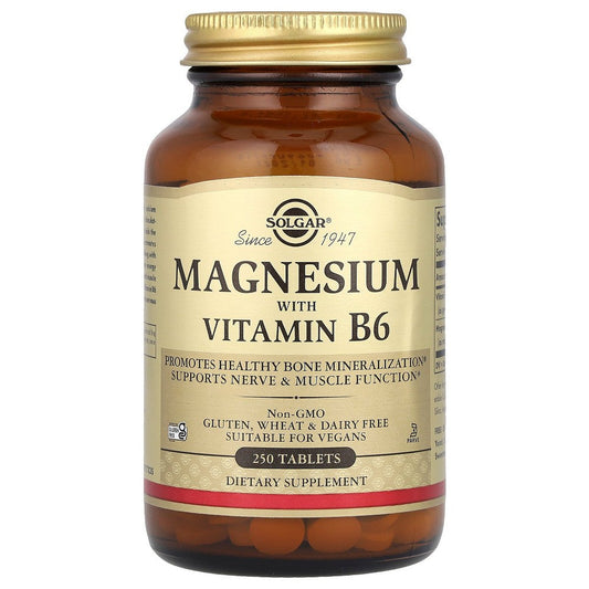 Solgar Magnesium With Vitamin B6, 250 Tablets Vitamins & Supplements Pasteur Pharmacy