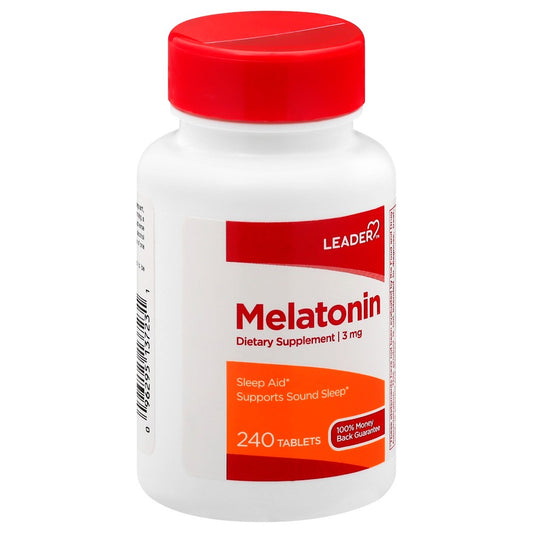 Leader Melatonin 3 Mg Tablets 240 Ct Vitamins & Supplements Pasteur Pharmacy