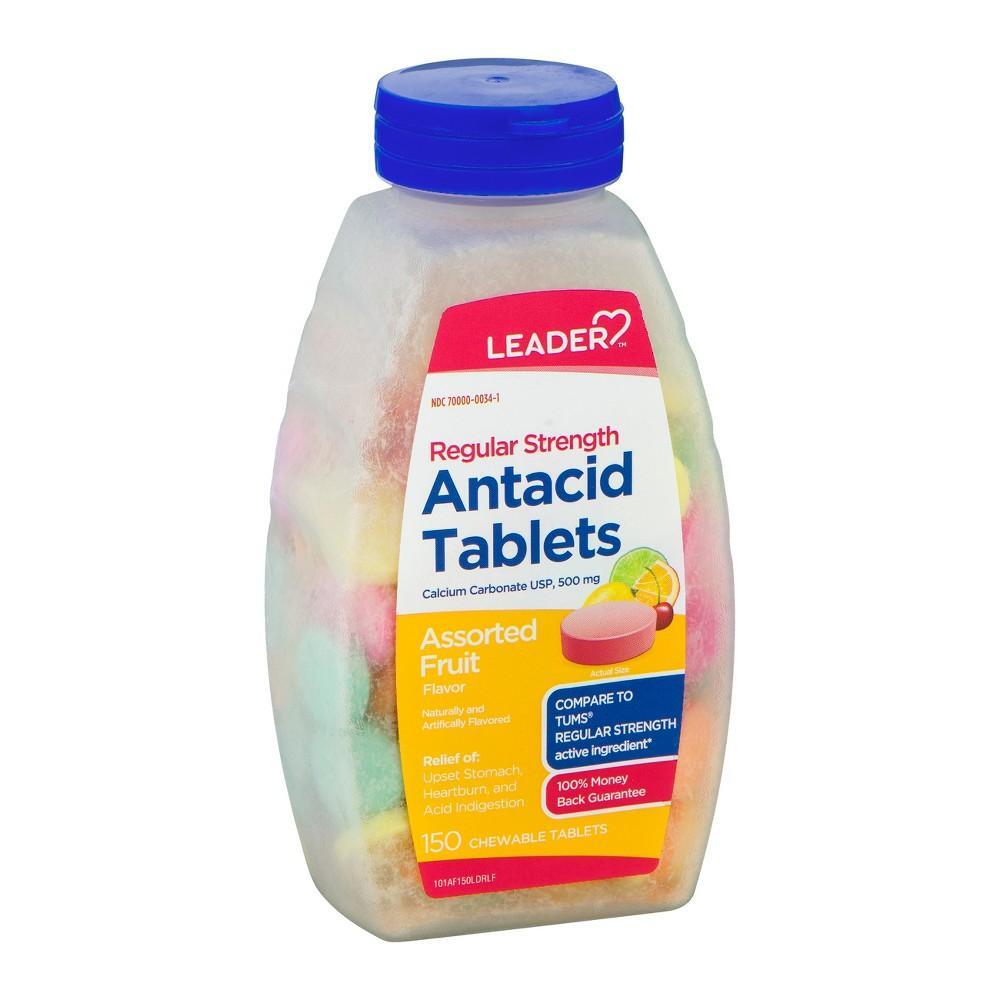 Leader Antacid Regular Strength Assorted Fruit 150 Chewable Tablets Medicine & Drugs Pasteur Pharmacy Default Title