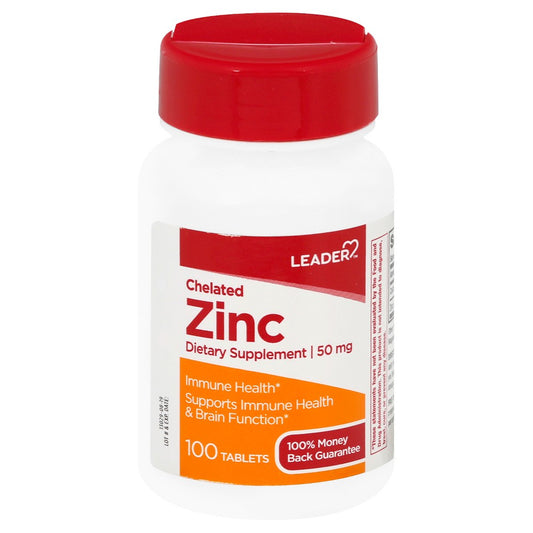 Leader™ Chelated Zinc 50 mg – High Absorption Immune Support (100 Tablets) Health & Beauty Pasteur Pharmacy