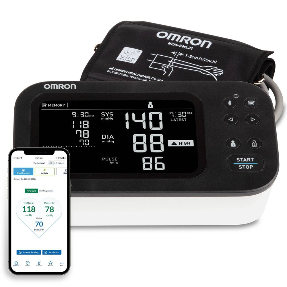 Omron 10 Series Wireless Upper Arm Blood Pressure Monitor, Multi-User – Each Blood Pressure Monitors Pasteur Pharmacy