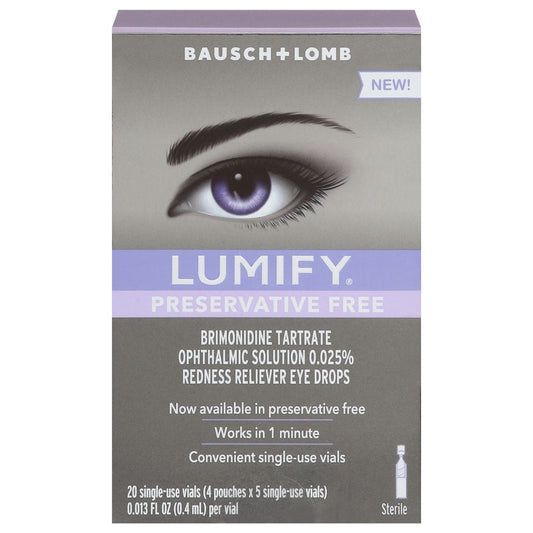 Bausch + Lomb Lumify Preservative Free Redness Reliever Eye Drops Eye Drops & Lubricants Pasteur Pharmacy