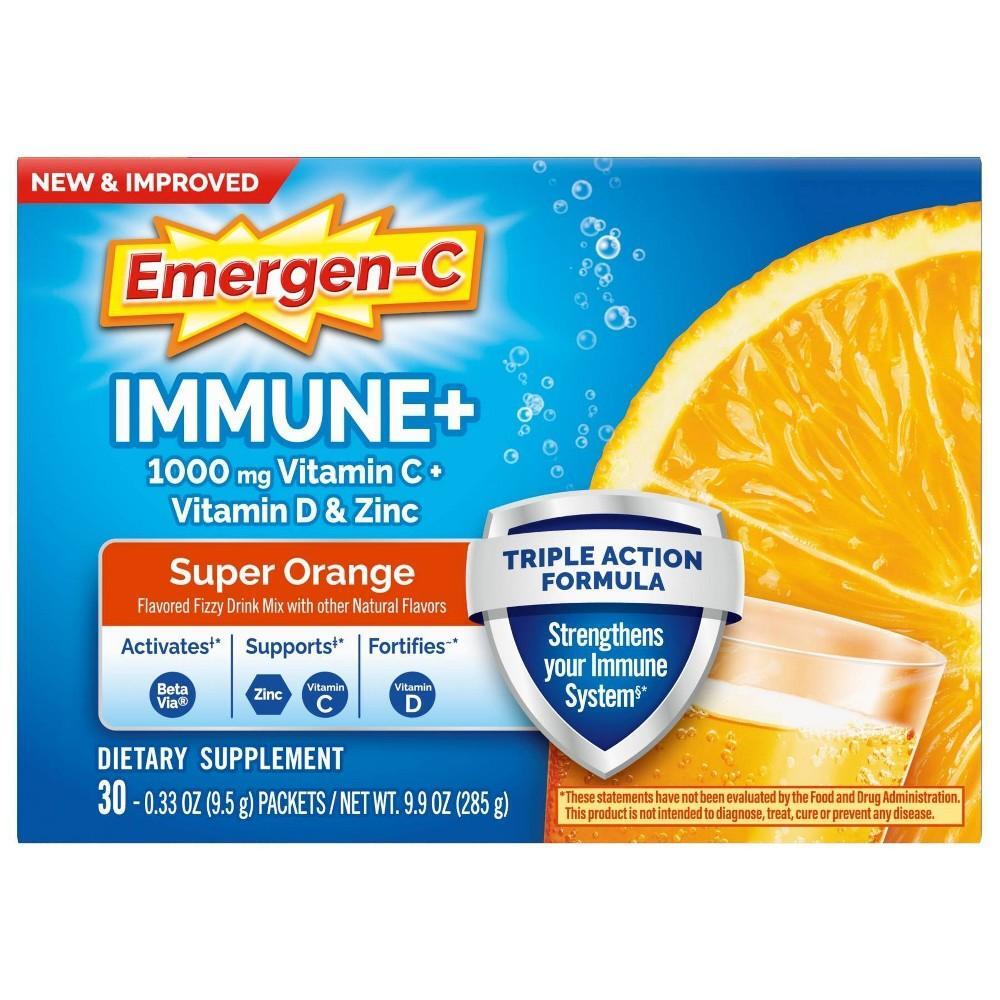 Emergen-C Vitamin C Fizzy Drink Mix, Super Orange – 1000mg – 30 Count Vitamins & Supplements Pasteur Pharmacy