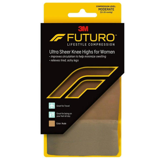 Futuro TheOnlineDrugstore: Revitalizing Ultra Sheer Knee Highs For Women Medium Nude Moderate Compression - 1 Pair Health & Beauty Pasteur Pharmacy