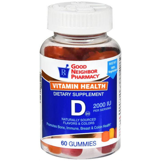 Silver Rod Pharmacy GNP Vitamin D3 2000 IU Gummies 60ct Vitamins & Supplements Pasteur Pharmacy