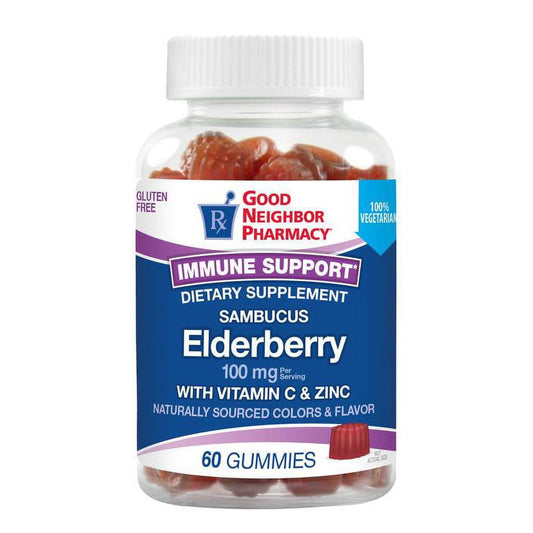 Silver Rod Pharmacy GNP Elderberry With Vitamin C & Zinc 60 Gummies Vitamins & Supplements Pasteur Pharmacy