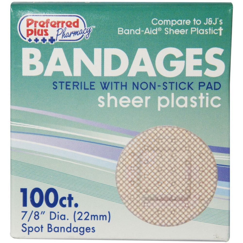 Preferred Plus Pharmacy Bandages Sterile Sheer Plastic Spot First Aid Pasteur Pharmacy