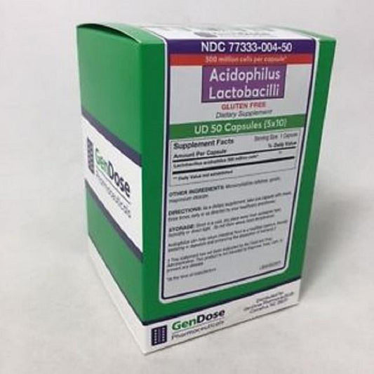 GenDose Pharmaceuticals Acidophilus Lactobacilli Capsules 50ct 377333004501A1934 Fitness & Nutrition Pasteur Pharmacy