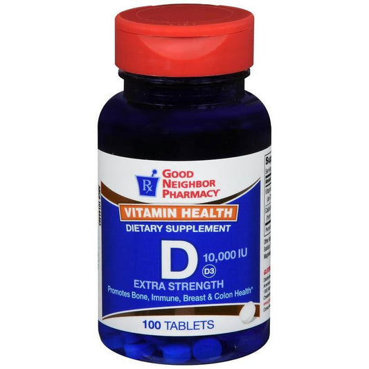 Silver Rod Pharmacy Good Neighbor Vitamin D 10000 IU Tablets 100ct Vitamins & Supplements Pasteur Pharmacy