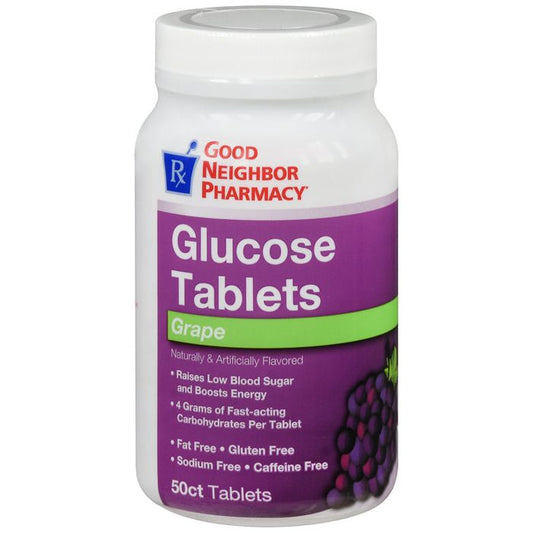 Trividia Health Good Neighbor Pharmacy Glucose Grape Tablets 50ct Medicine Cabinets Pasteur Pharmacy