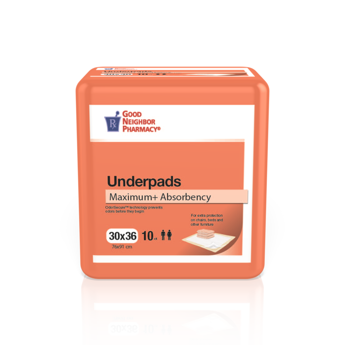 Good Neighbor Pharmacy Underpads Maximum Absorbency 30x36in 10ct Pasteur Pharmacy