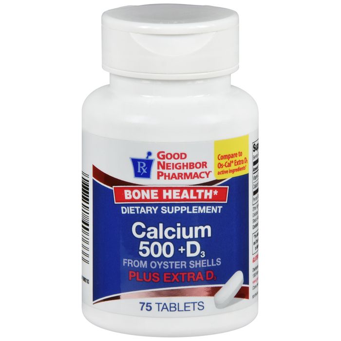 Good Neighbor Pharmacy GNP Calcium +D 500 Mg 75 Tabs Fitness & Nutrition Pasteur Pharmacy