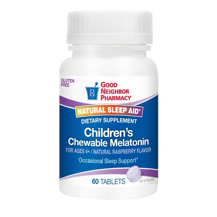 Good Neighbor Pharmacy Children's Chewable Melatonin Raspberry Tablets 60ct Pasteur Pharmacy