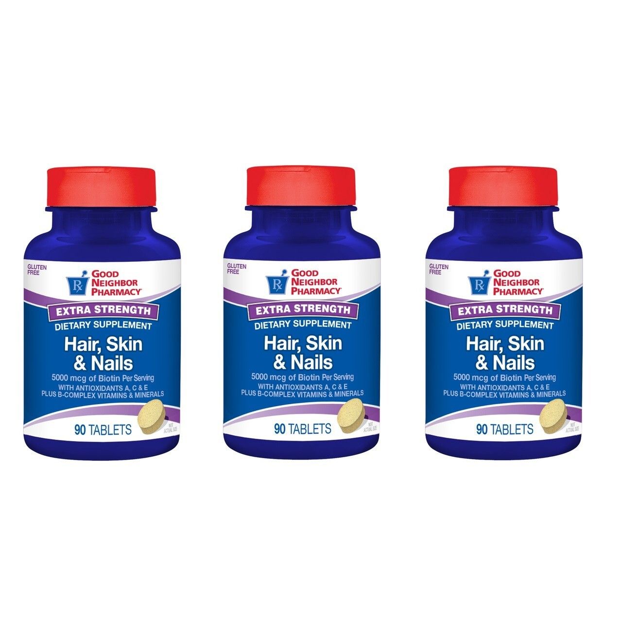Good Neighbor Pharmacy Hair Skin & Nails Extra Strength Tablets 90ct Nails Pasteur Pharmacy