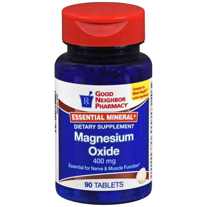 Good Neighbor Pharmacy Magnesium Oxide 400mg Tablets 90ct Folder Tabs Pasteur Pharmacy