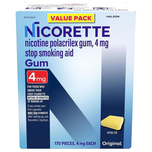 Nicorette 4mg Stop Smoking Aid Gum - Original - 170ct Medicine & Drugs Pasteur Pharmacy