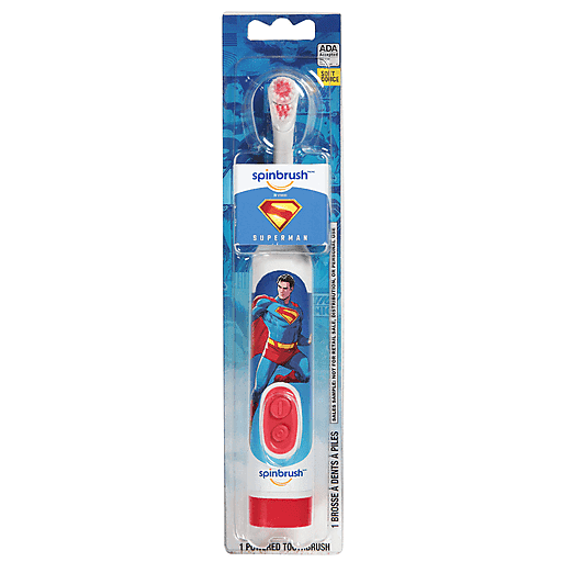 Spinbrush Powered Toothbrush, Soft, Superman Personal Care Pasteur Pharmacy