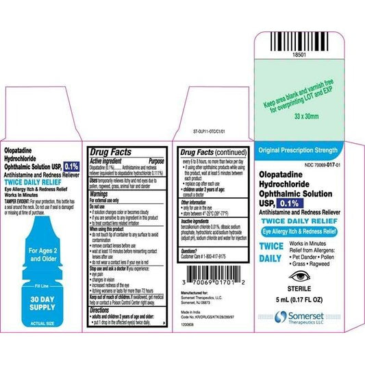 Olopatadine 0.1% Ophthalmic Solution Bubble Blowing Solution Pasteur Pharmacy