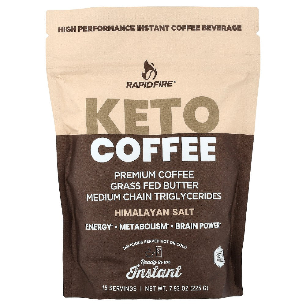 RapidFire Ketogenic High Performance Instant Coffee Mix, Supports Energy And Metabolism, 15 Servings, Brown, 7.93 Ounce Coffee Pasteur Pharmacy