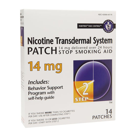 Habitrol Nicotine Transdermal System Stop Smoking Aid Patch, Step 2, 14 Mg Respiratory Care Pasteur Pharmacy